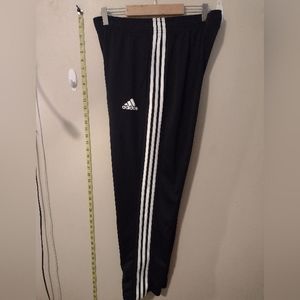 Black and white Adidas climalite track pants